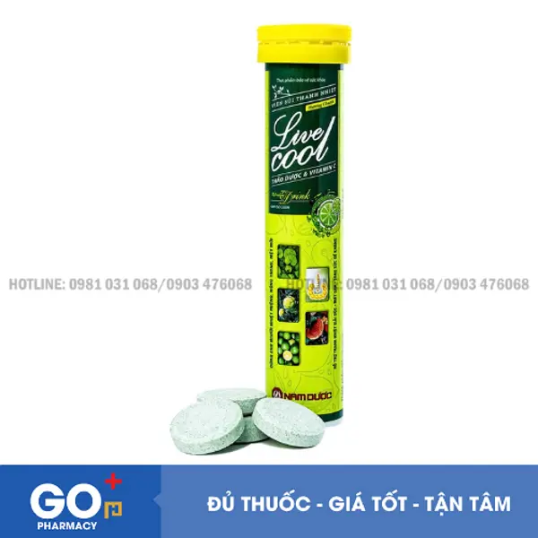 Viên sủi thanh nhiệt Live cool hương dưa gang 20 viên